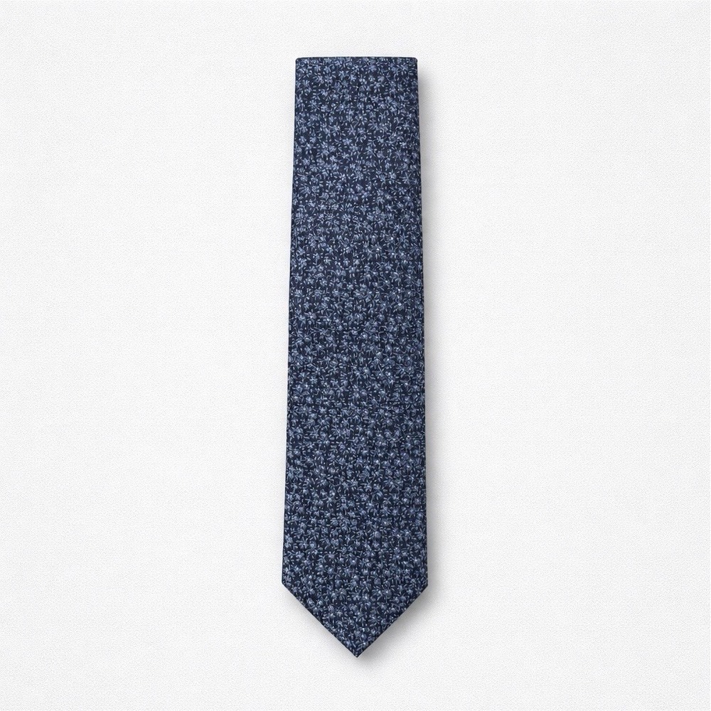 Tommy Hilfiger Men's Blue Cobalt Botanical Floral Silk Tie One Size